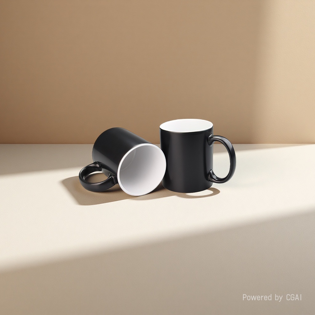 Matte ceramic cups, color-changing cups, heat transfer black mugs, advertising event gift cups, customized logos details Picture