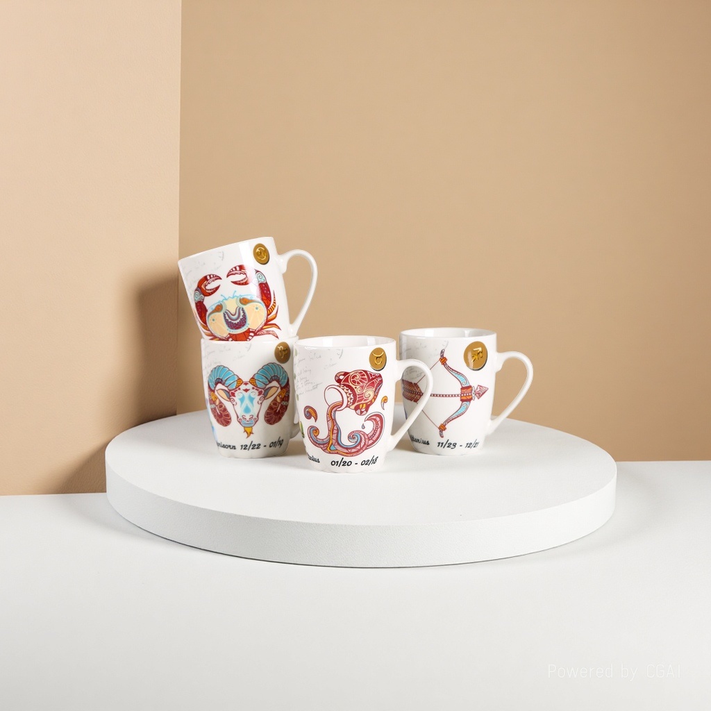 Creative painted ceramic mugs, couple cups, coffee cups, water cups, milk cups, handle cup series, large capacity