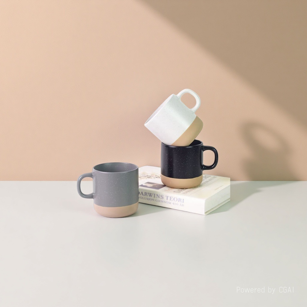 简约双色拼接马克杯子陶瓷杯家用高颜值可爱办公室咖啡杯牛奶杯 Application Scenario