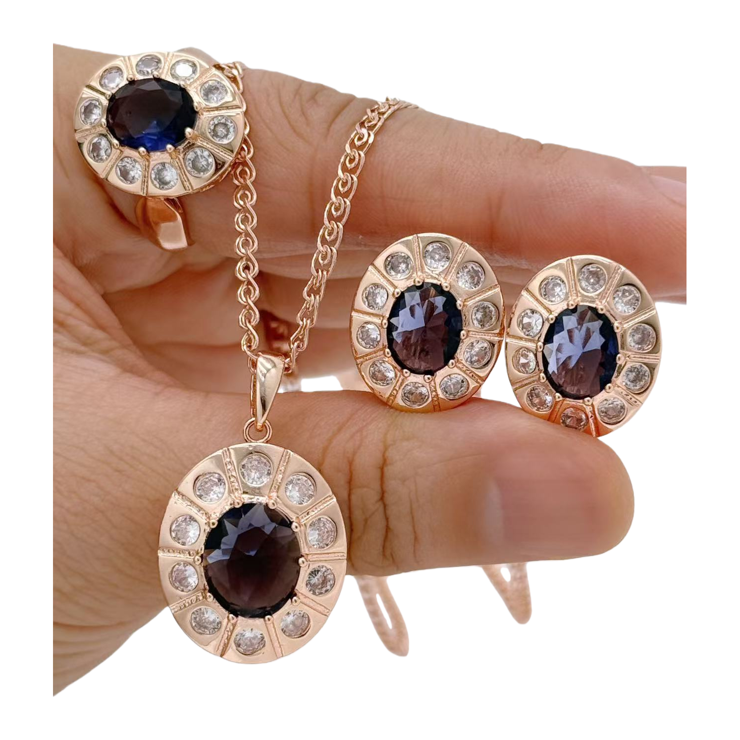 925 sterling silver cultivated diamond crystal square earrings, fashionable and light luxury jewelry Item Picture