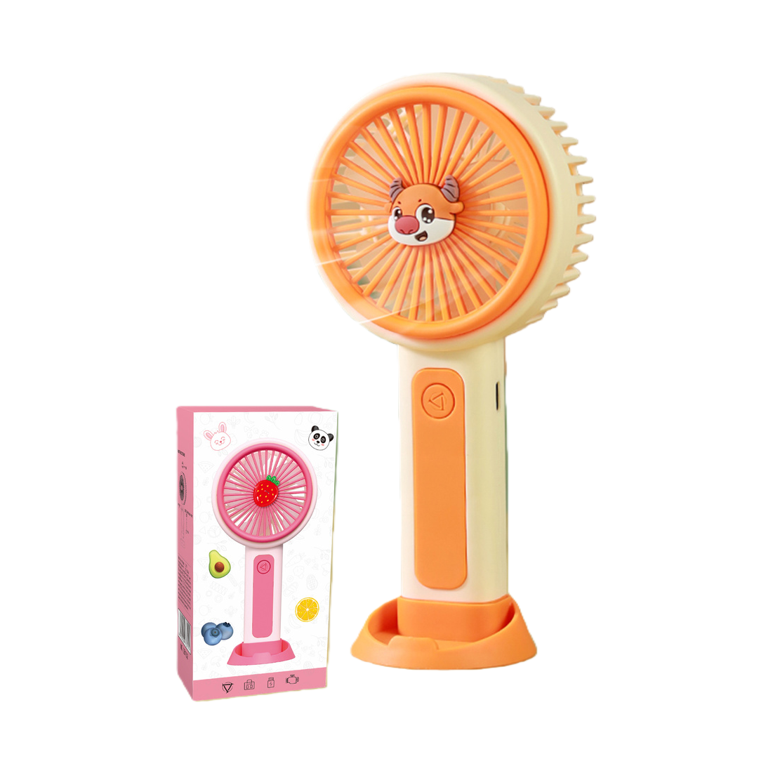 Mini handheld fan, student cartoon, portable USB charging, silent cooling Item Picture