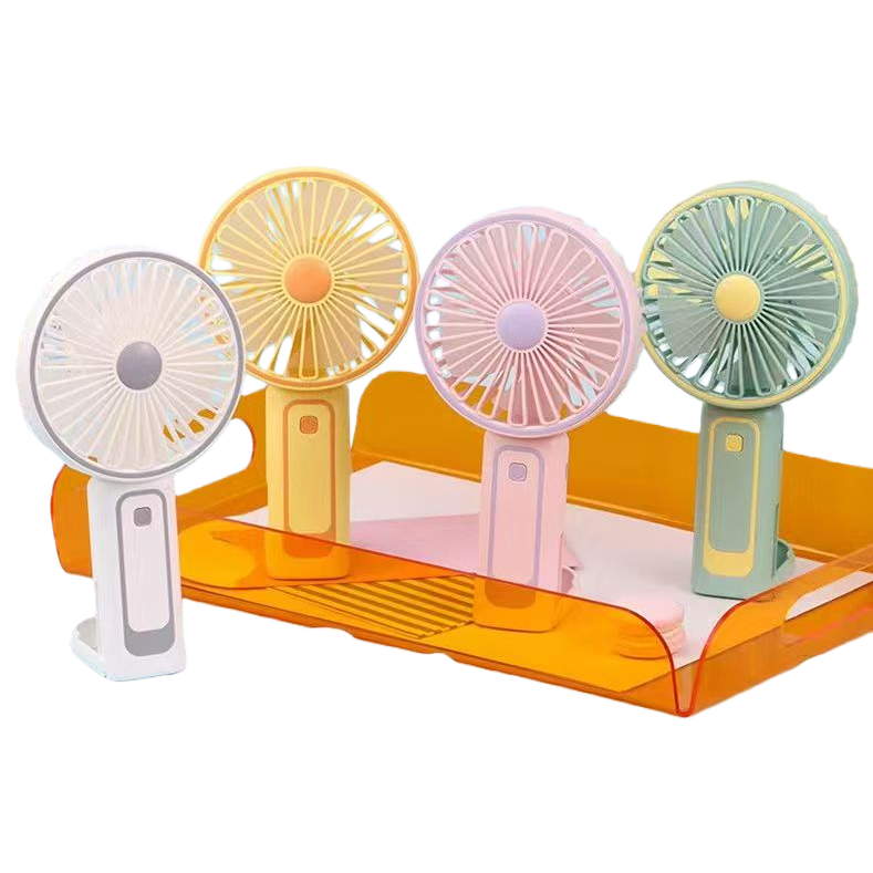 Color portable USB mini handheld fan, rechargeable silent desktop for office use Item Picture