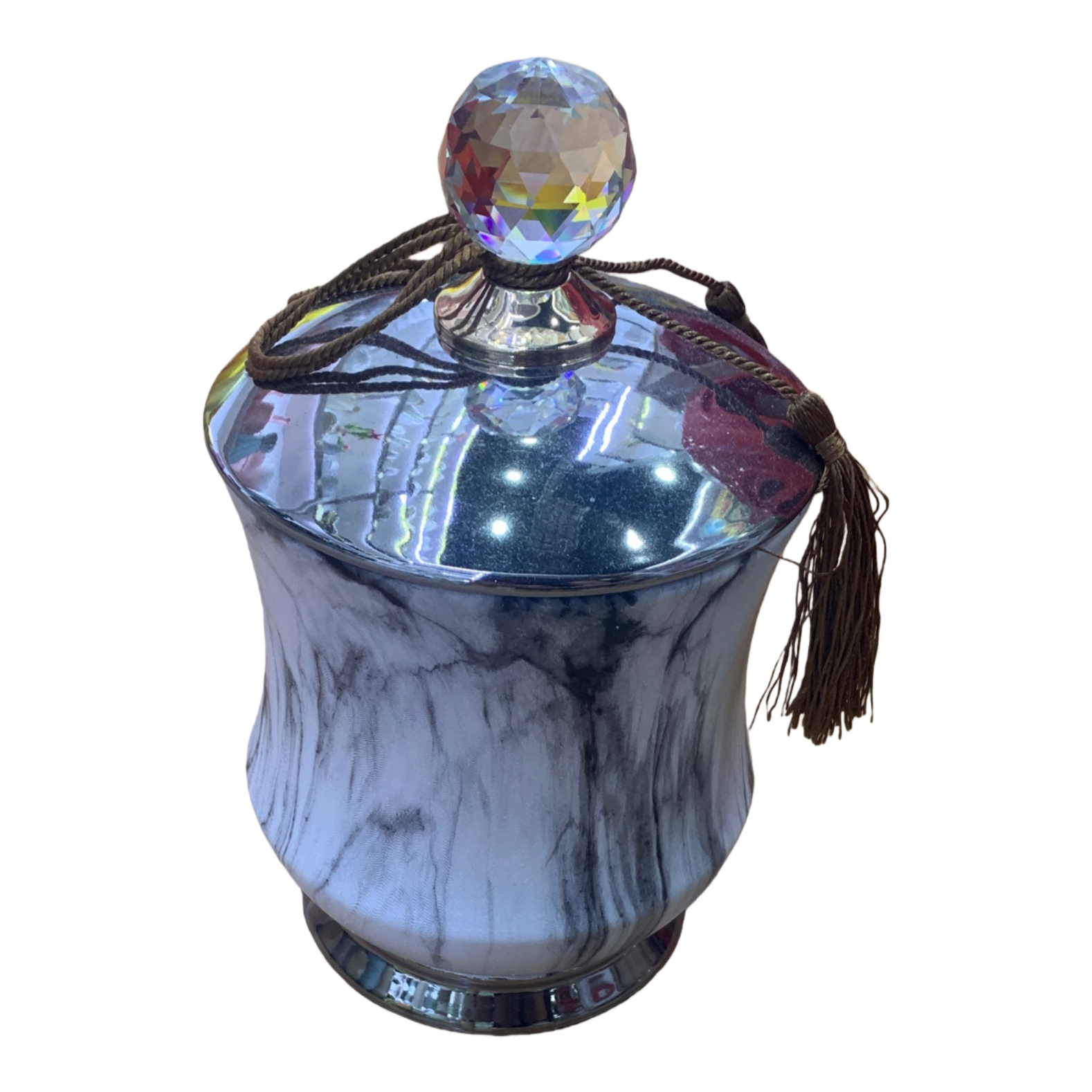 Chaji Feng Ceramic hand sanitizer bottle with marble-patterned crystal top cap ceramic bottle Item Picture
