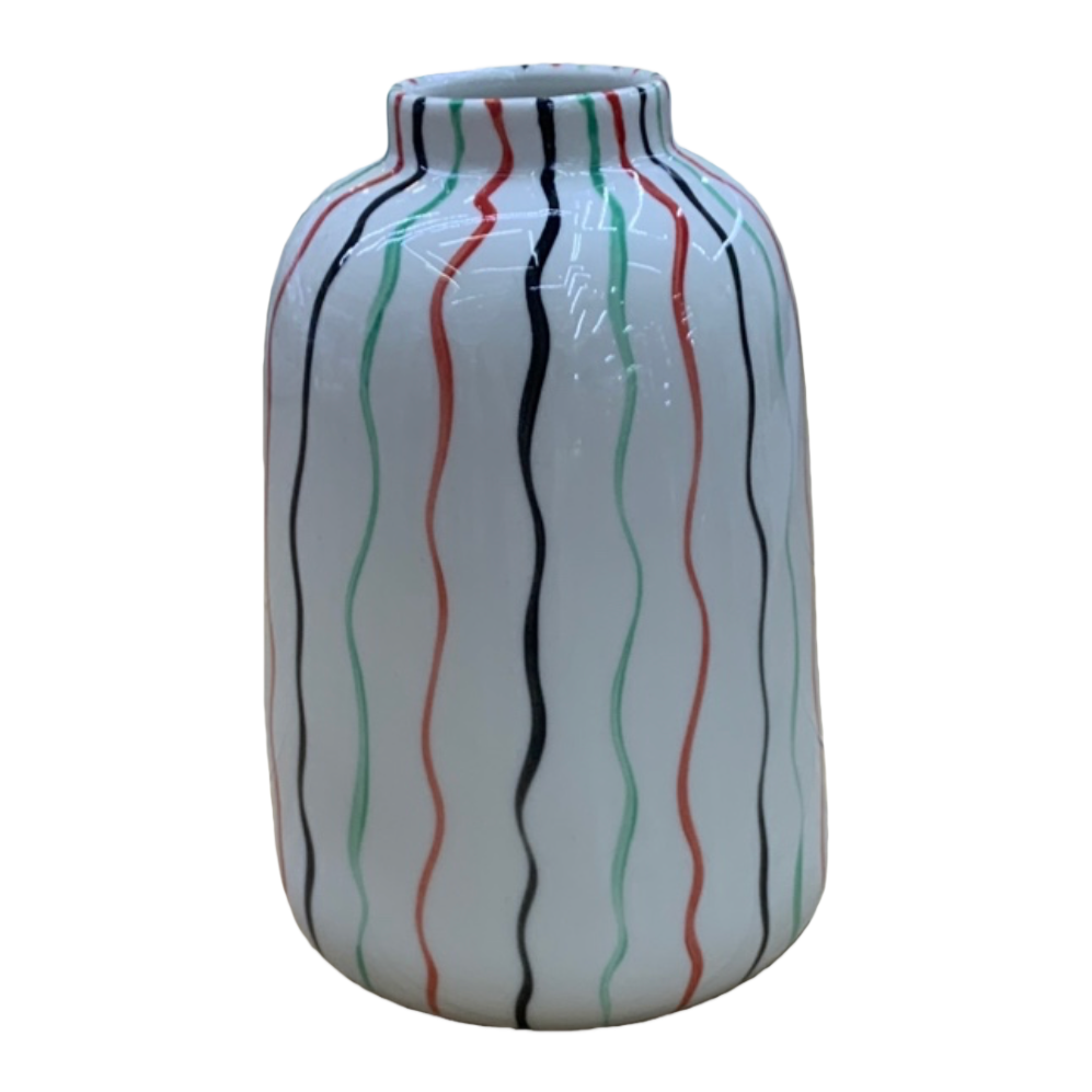 White striped creative ceramic vase, large tea vase, acrylic decorative vase Item Picture