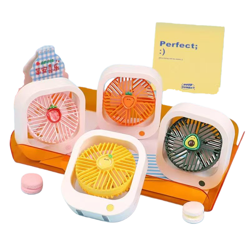 Colorful cartoon-shaped charging fan, creative toy, portable and silent desktop small fan Item Picture