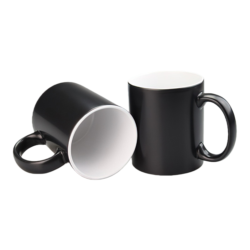 Matte ceramic cups, color-changing cups, heat transfer black mugs, advertising event gift cups, customized logos Item Picture