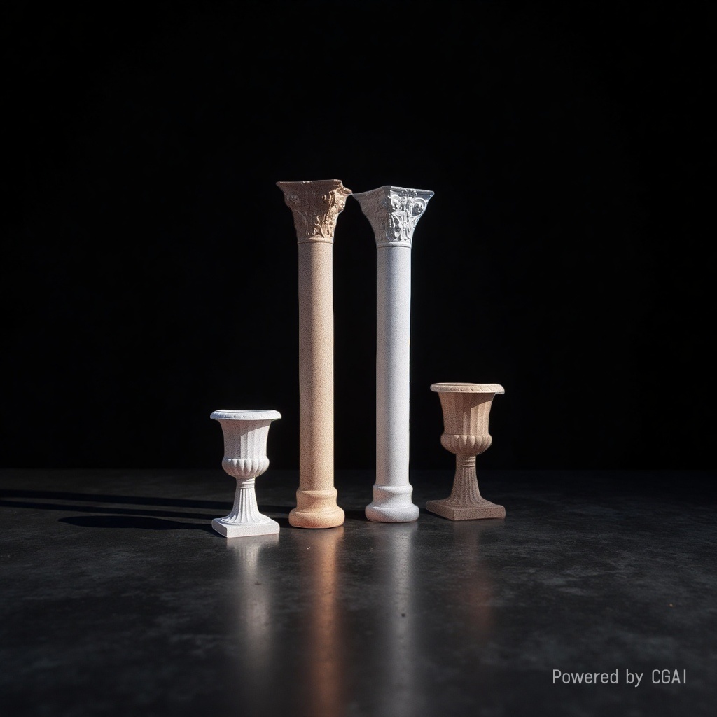 Garden ornaments, home decoration props, plastic Roman Columns, road guides, decorative columns, plastic flower pot stands Application Scenario