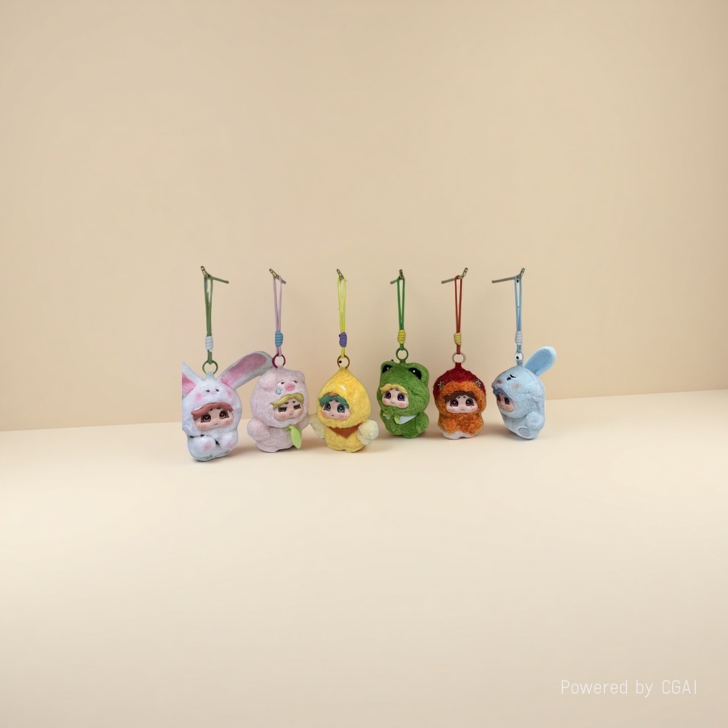 Colorful plush ip figurine pendant, keychain, plush toy pendant Application Scenario