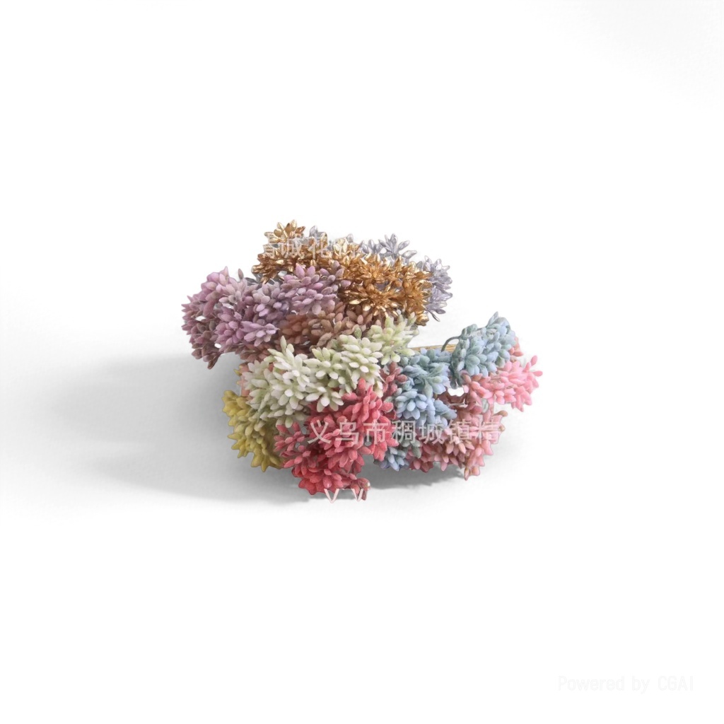 Lotus flower craft, colorful simulated silk flower bouquet, rattan filigree ribbon decoration, cocoa jewelry Specification image