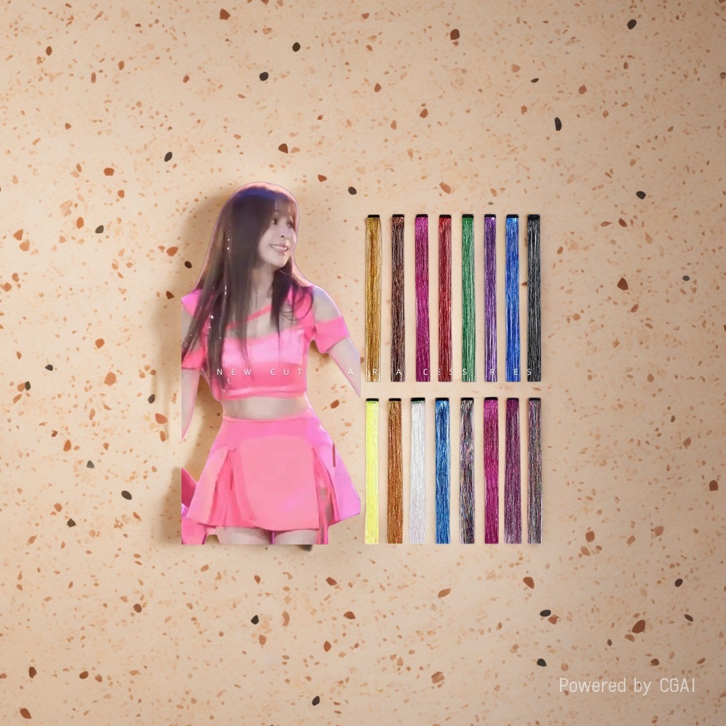 Colored sequined hair extensions, non-woven fabric gaskets, acetic acid heart, acrylic flower clips, children's summer hair extension accessories Application Scenario