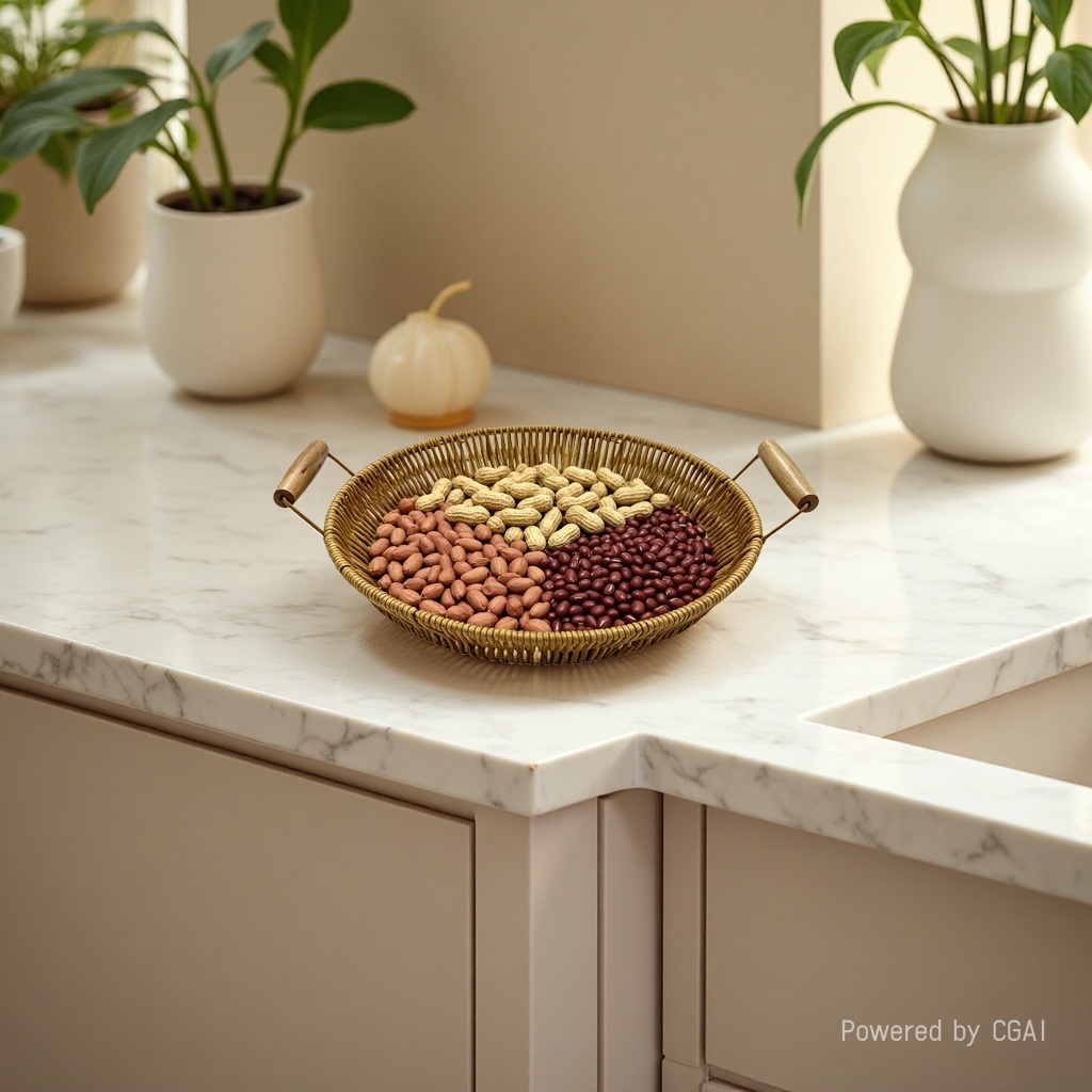 حلوى فاخرة من سلة المهملات المستديرة ذات اللون البني الفاتح details Picture