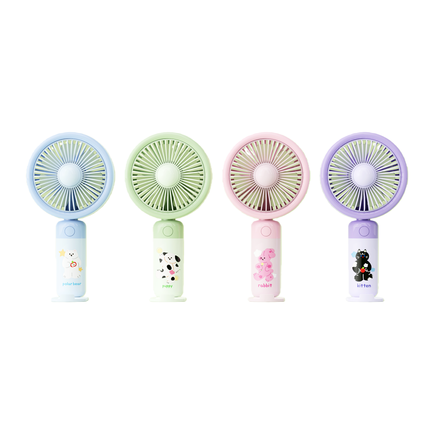 New mini handheld fan with high appearance level, colorful cartoon small electric fan, student outdoor portable handheld fan Item Picture