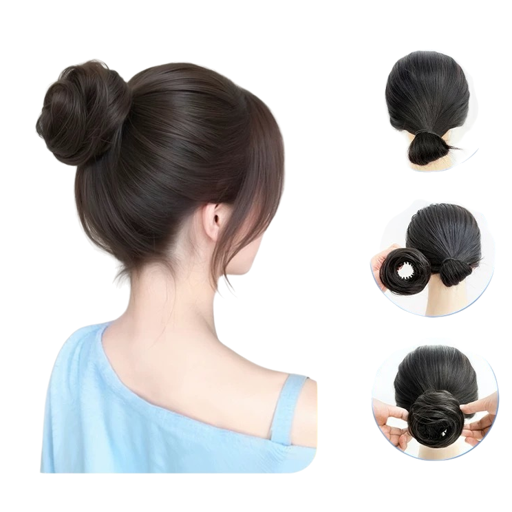 Black long curly wig for women, mid-length European and American style, hairstyle at the back of the head, cross-border