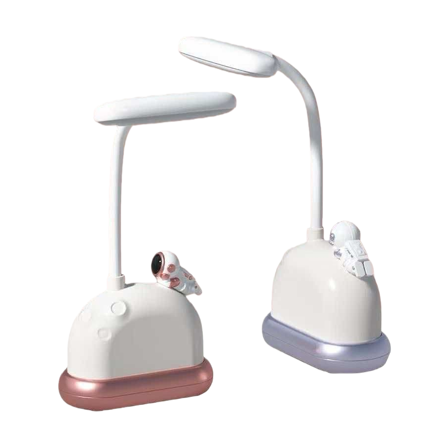 The new Jilian creative white ceramic table lamp with astronaut decoration, flexible lamp arm and ambient bamboo lamp Item Picture