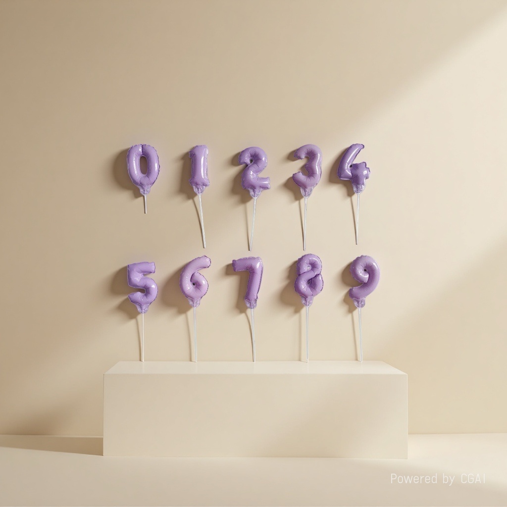 Wholesale of 5-inch support pole macaron digital balloons, aluminum membrane balloons, birthday and festival party balloons Specification image