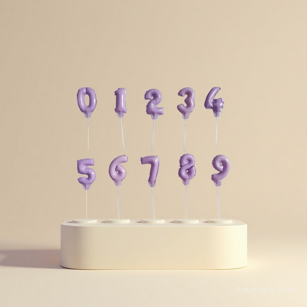 Wholesale of 5-inch support pole macaron digital balloons, aluminum membrane balloons, birthday and festival party balloons details Picture