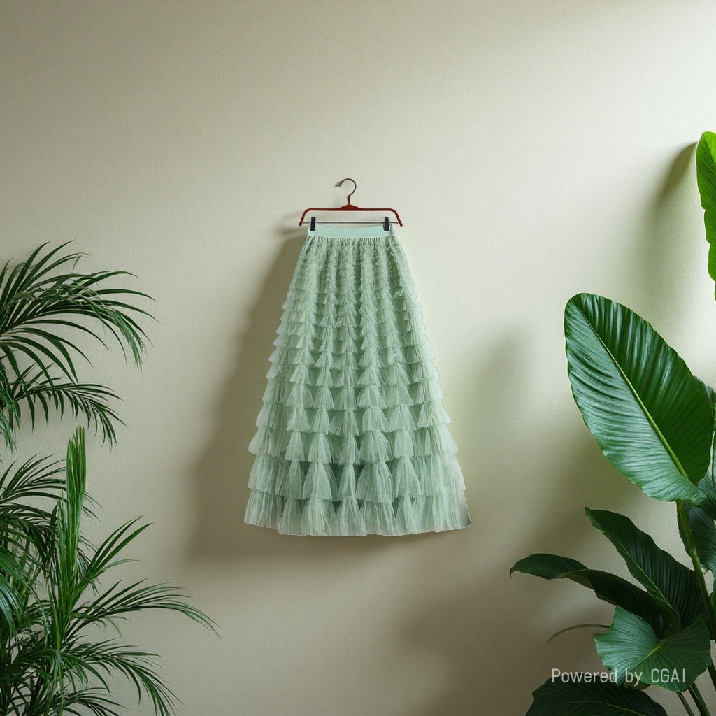 Summer 2026 new high-waisted layer cake skirt, mid-length pleated fairy gauze skirt details Picture