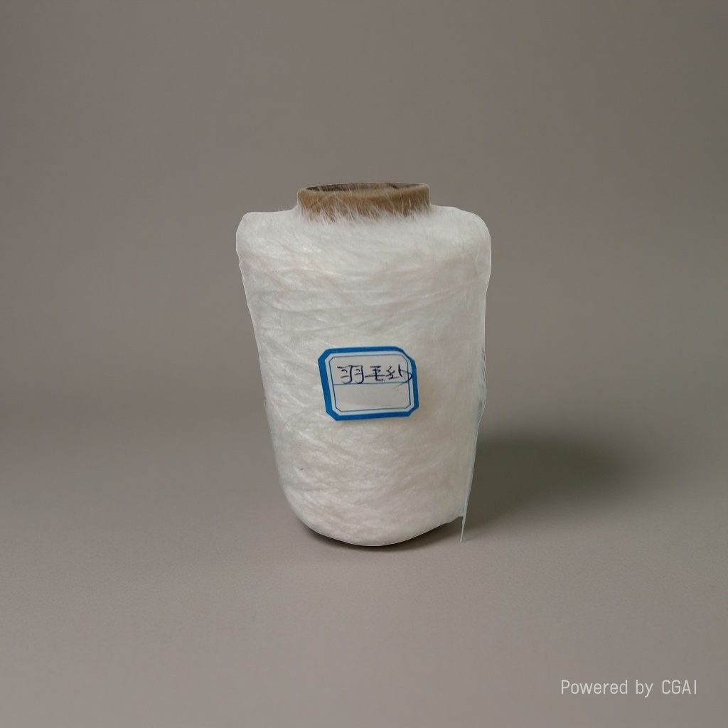 The white feather yarn tube and other yarns are hand-woven into soft and fluffy yarn balls Specification image