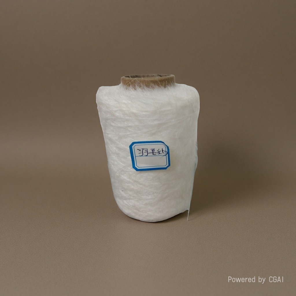The white feather yarn tube and other yarns are hand-woven into soft and fluffy yarn balls details Picture