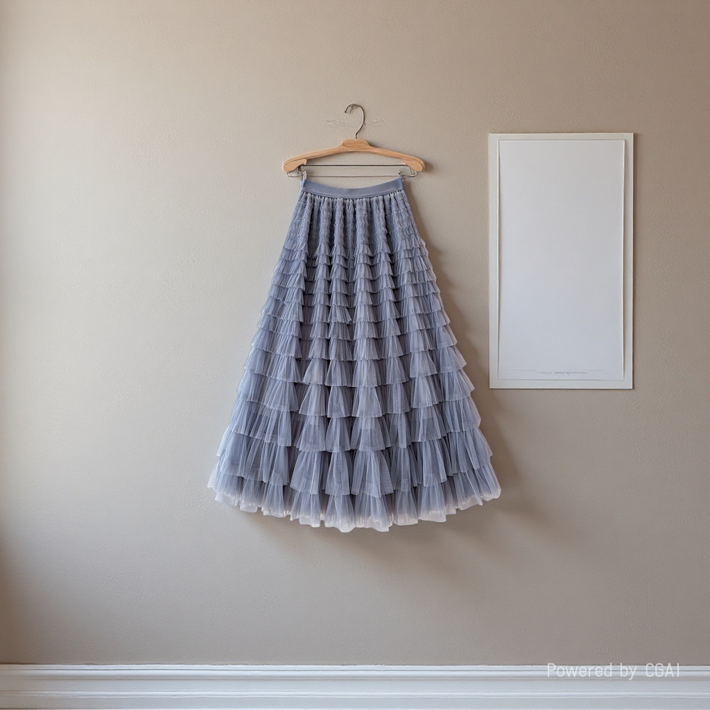 Tulle skirt 2026 Summer new high-waisted layer cake skirt mid-length pleated fairy tulle skirt 094214269 Application Scenario