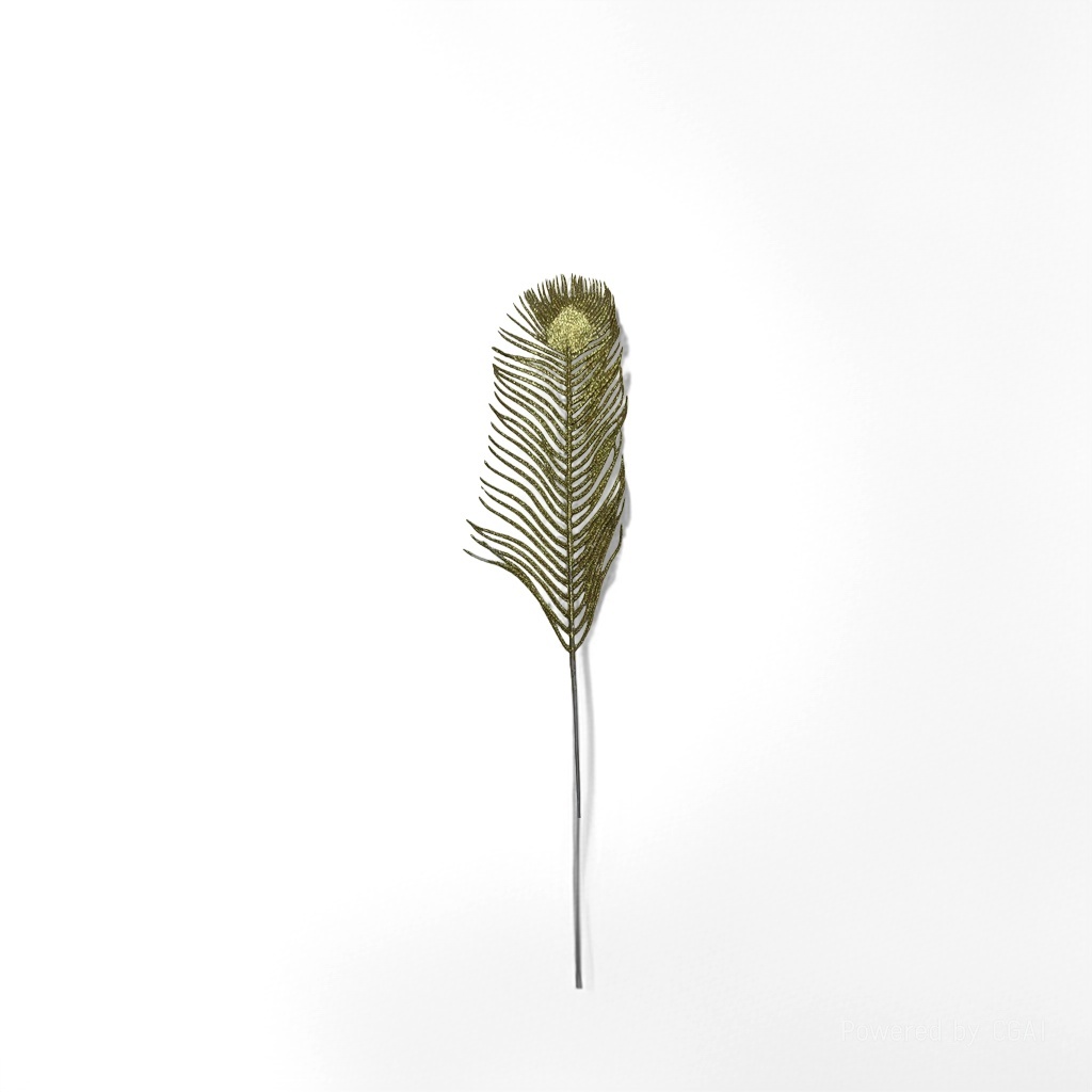 云硕金箔花金色闪光羽毛仿真花