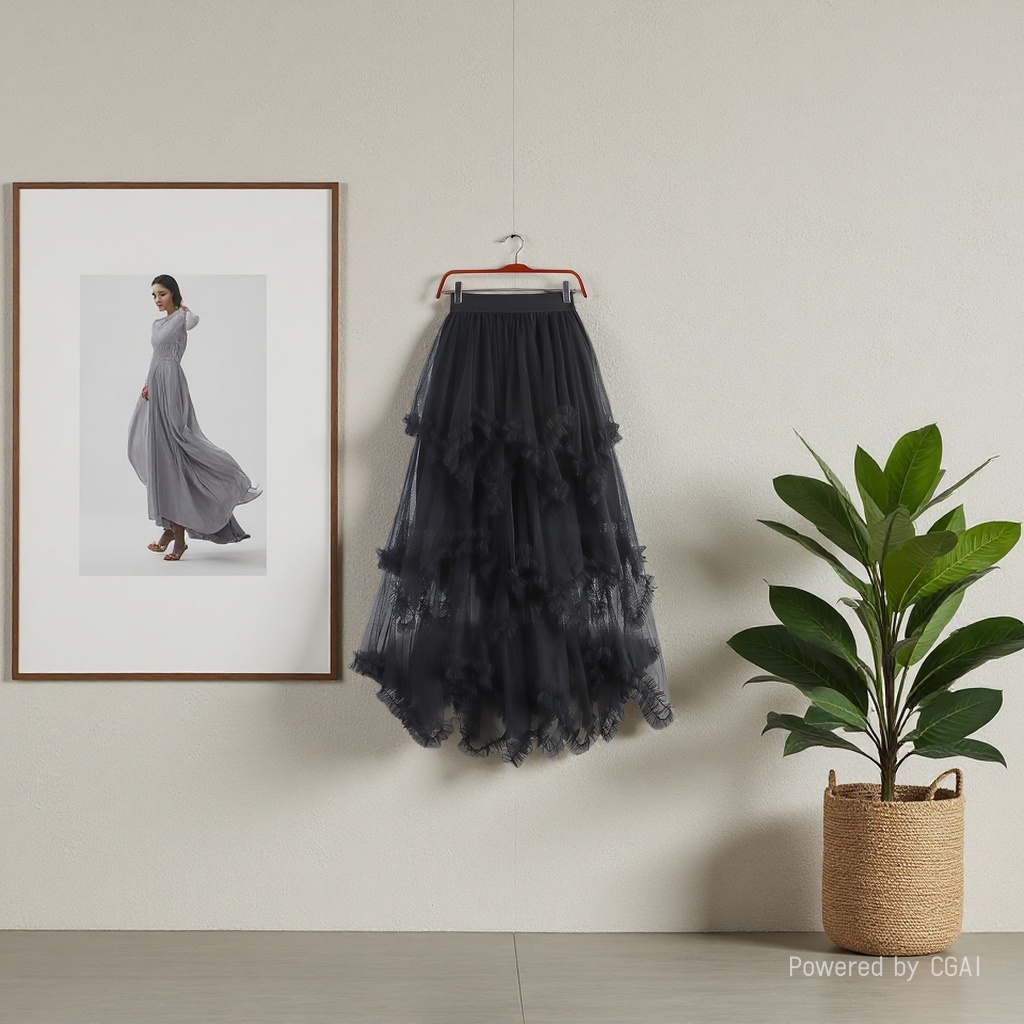 Sweet irregular tulle dress 2025 New high-waisted mid-length A-line puffy fairy cake dress Half skirt for women 104922518 Application Scenario