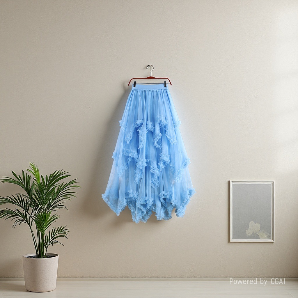 Sweet irregular tulle dress 2025 New high-waisted mid-length A-line puffed fairy cake dress Half skirt for women 104945369 Application Scenario