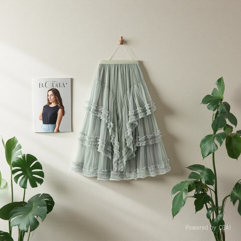 Heavy lace mesh cake dress, puffy cake dress, half skirt, multi-layered and high-end gauze dress