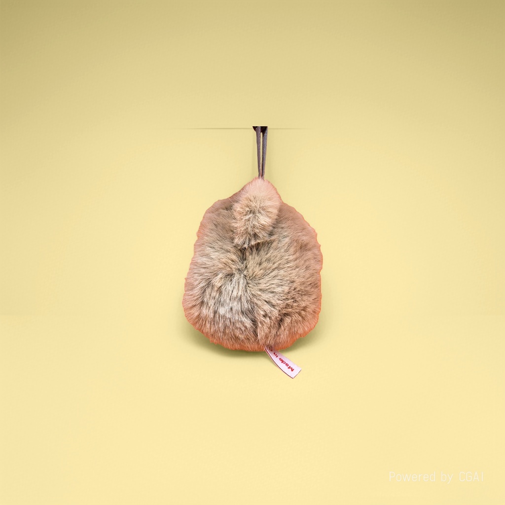 Brown plush cat head doll pendant, Kitty keychain plush toy pendant Specification image