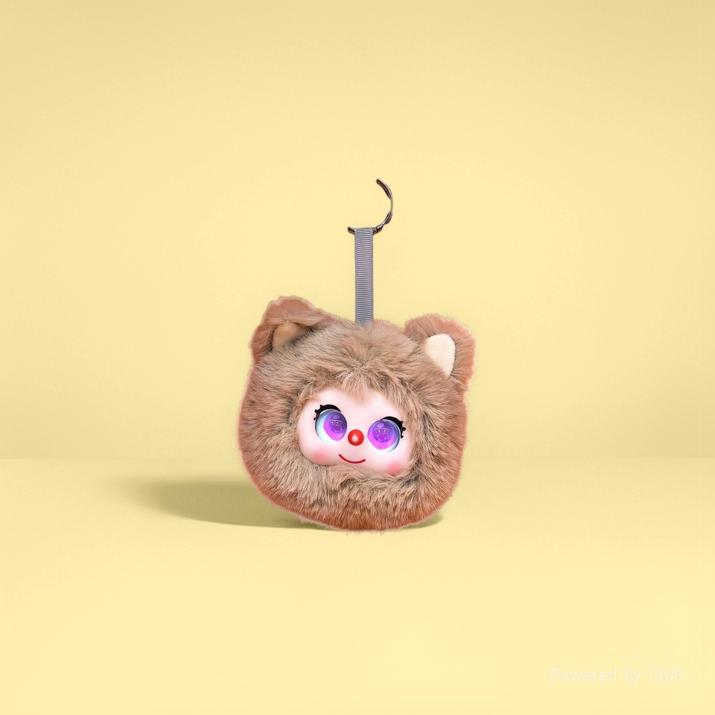 Brown plush cat head doll pendant, Kitty keychain plush toy pendant Application Scenario