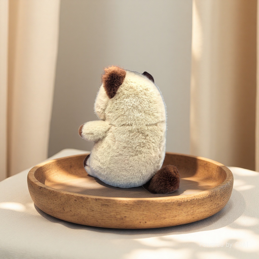 Brown-eyed, beige teddy bear plush toy Specification image
