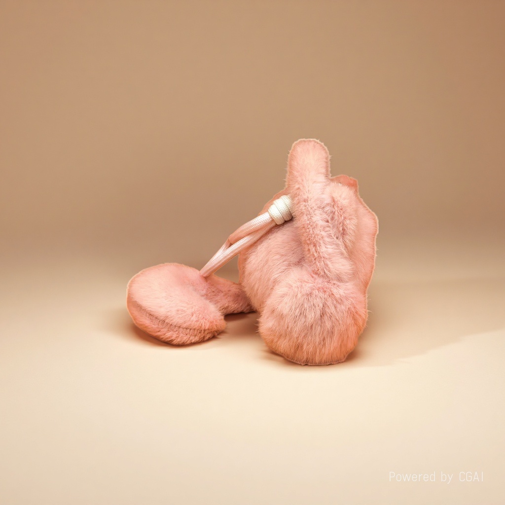 Pink plush simulation rabbit doll, bionic cotton-filled doll, wool felt pendant, cat backpack, Children's Day Application Scenario