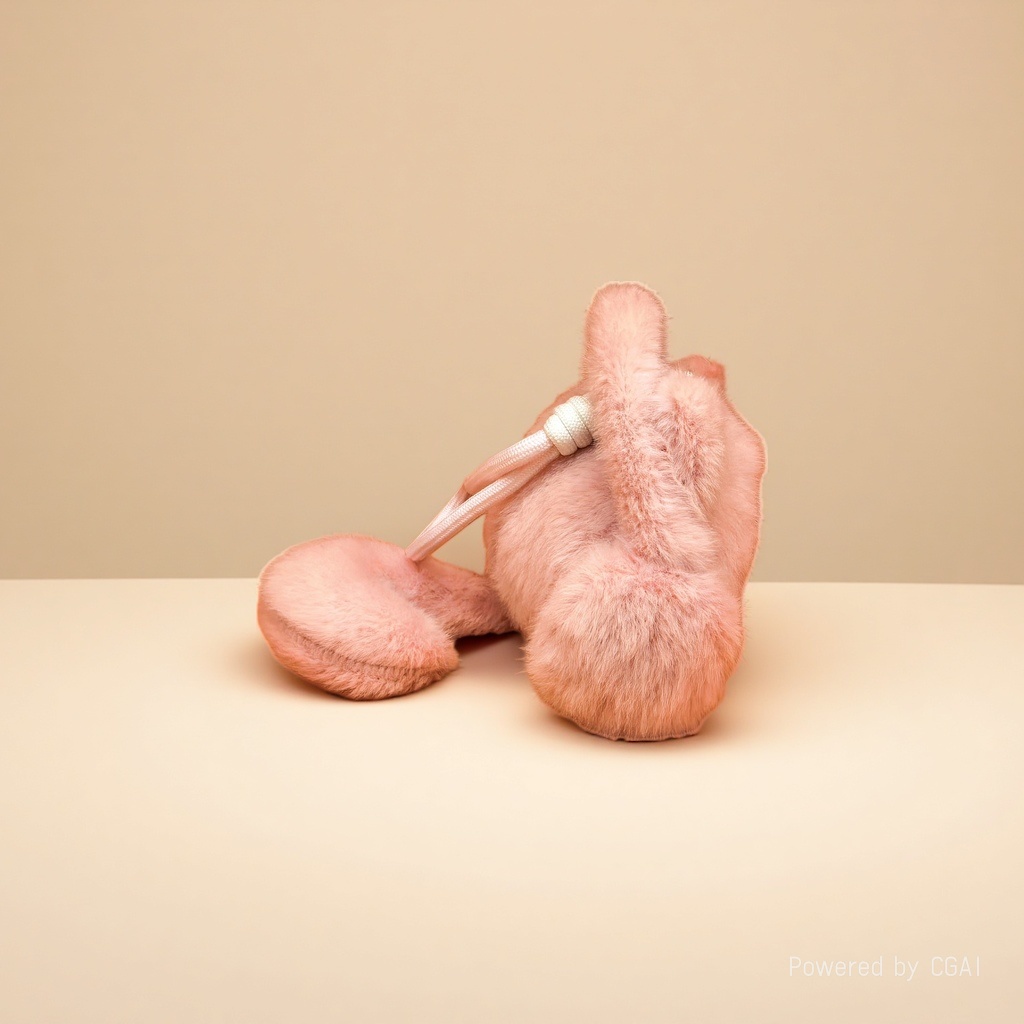 Pink plush simulation rabbit doll, bionic cotton-filled doll, wool felt pendant, cat backpack, Children's Day details Picture