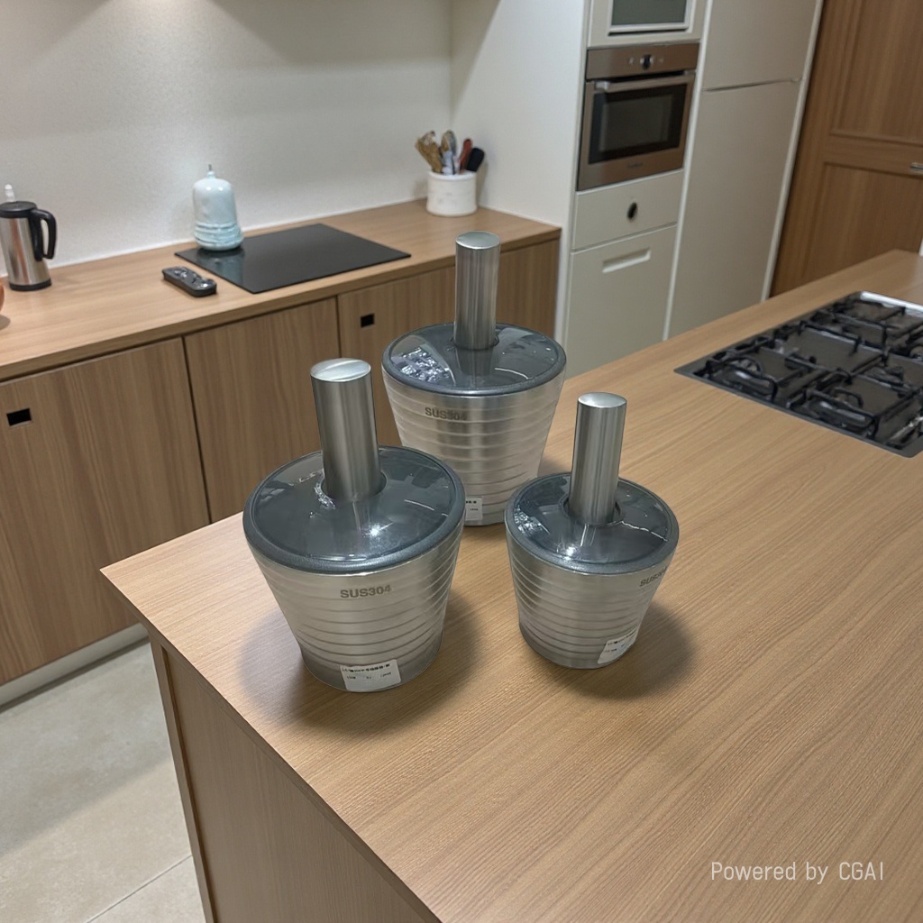 不锈钢304压蒜器 宜家同款石臼蒜杵 跨境厨房小工具中号
