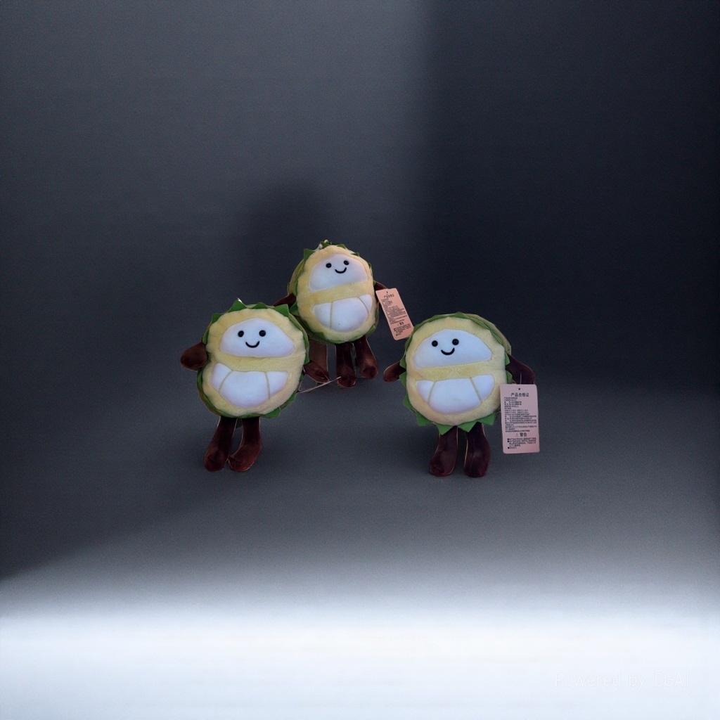 Star Dream Plush Pet Orange Box Set Durian plush Pendant Three yellow fruit flesh green shell keychain pendant toy Specification image