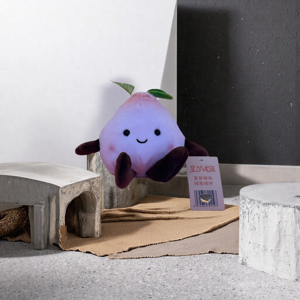 Pink peach-shaped plush toy doll plush toy Specification image