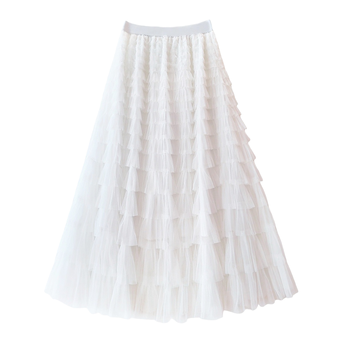 Tulle skirt 2026 Summer New high-waisted layer cake skirt mid-length pleated fairy tulle skirt 093844252 Item Picture