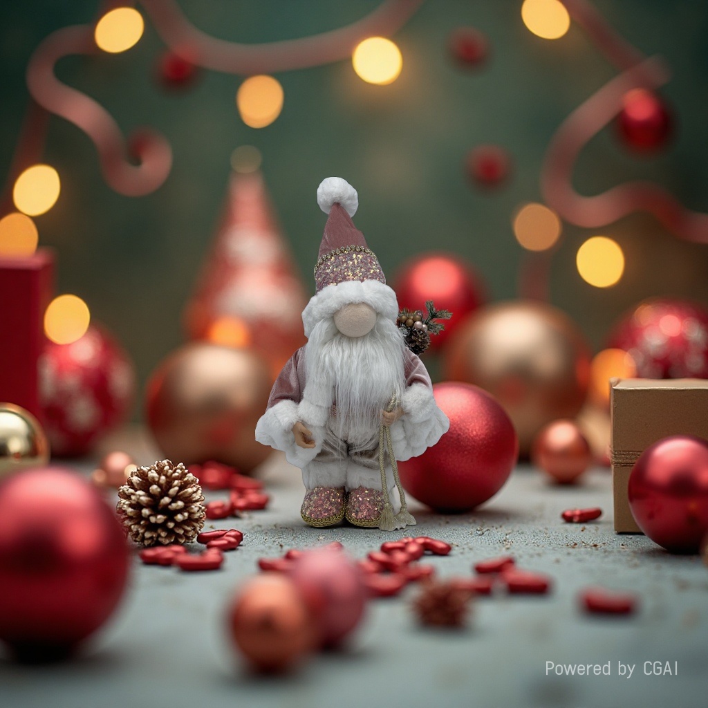 Pink sequined Christmas dwarf, Christmas goblin, Santa Claus doll Application Scenario