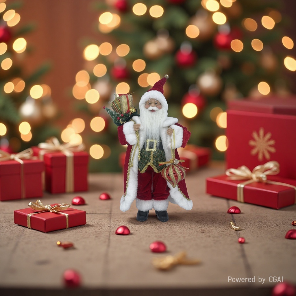 Red Santa Claus doll dolls as festive decorative gifts details Picture
