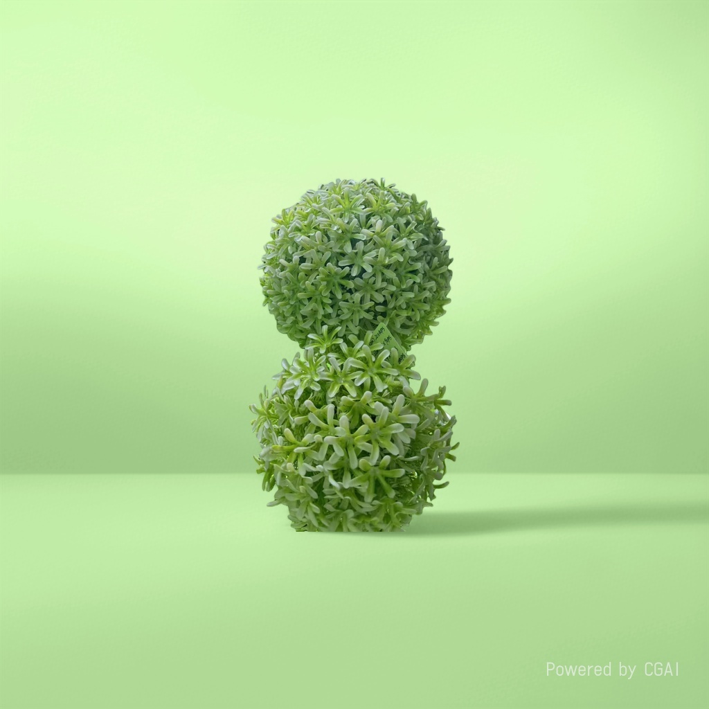 绿色球形人造植物装饰花桶 纸绳编织篮 香薰石膏醒花桶