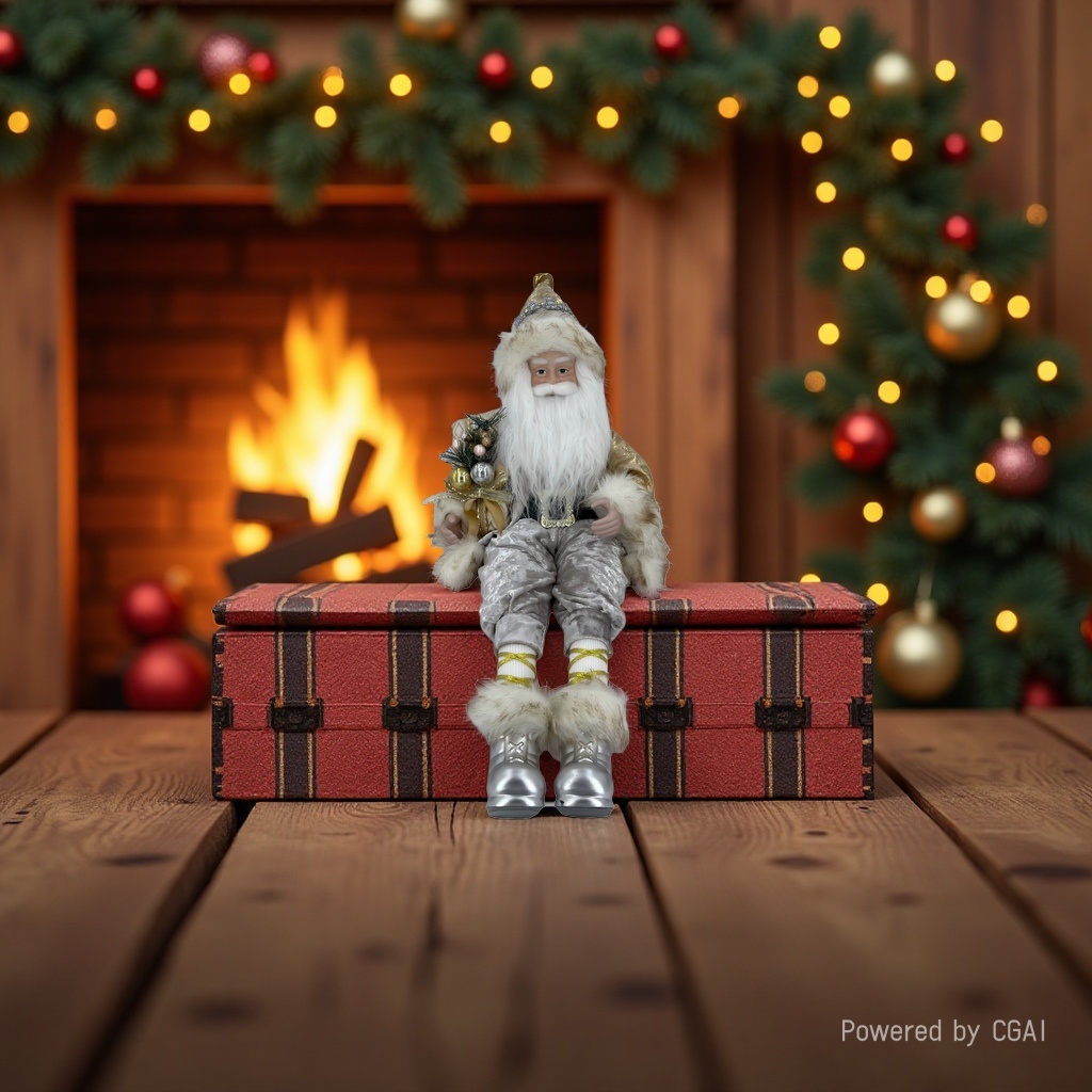 Golden Santa Claus dolls, other figurines, holiday decorations, Christmas plush ornaments, plush toys Specification image