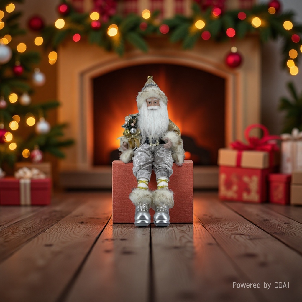 Golden Santa Claus dolls, other figurines, holiday decorations, Christmas plush ornaments, plush toys details Picture