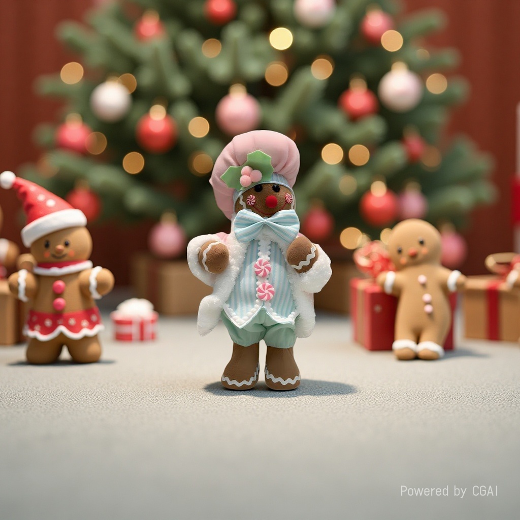 Pink hat gingerbread man doll doll