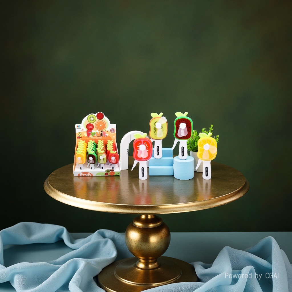 Mini hand-pressed fan in the shape of colorful fruits, portable and silent Specification image