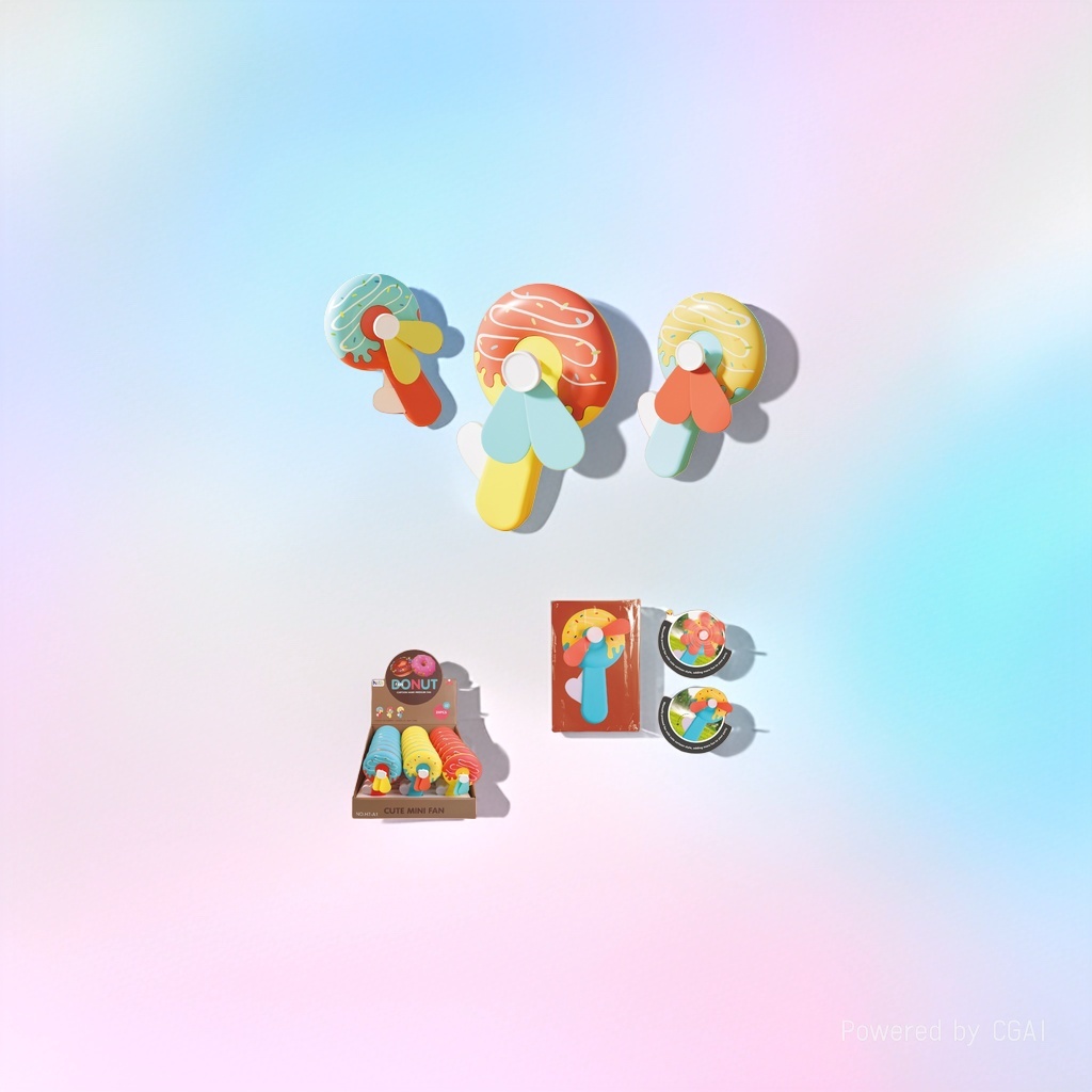 Canned Fish AI electronic toys, colorful doughnuts, handheld small fans, flashing elastic balls, keyboard pendants, figurines Specification image
