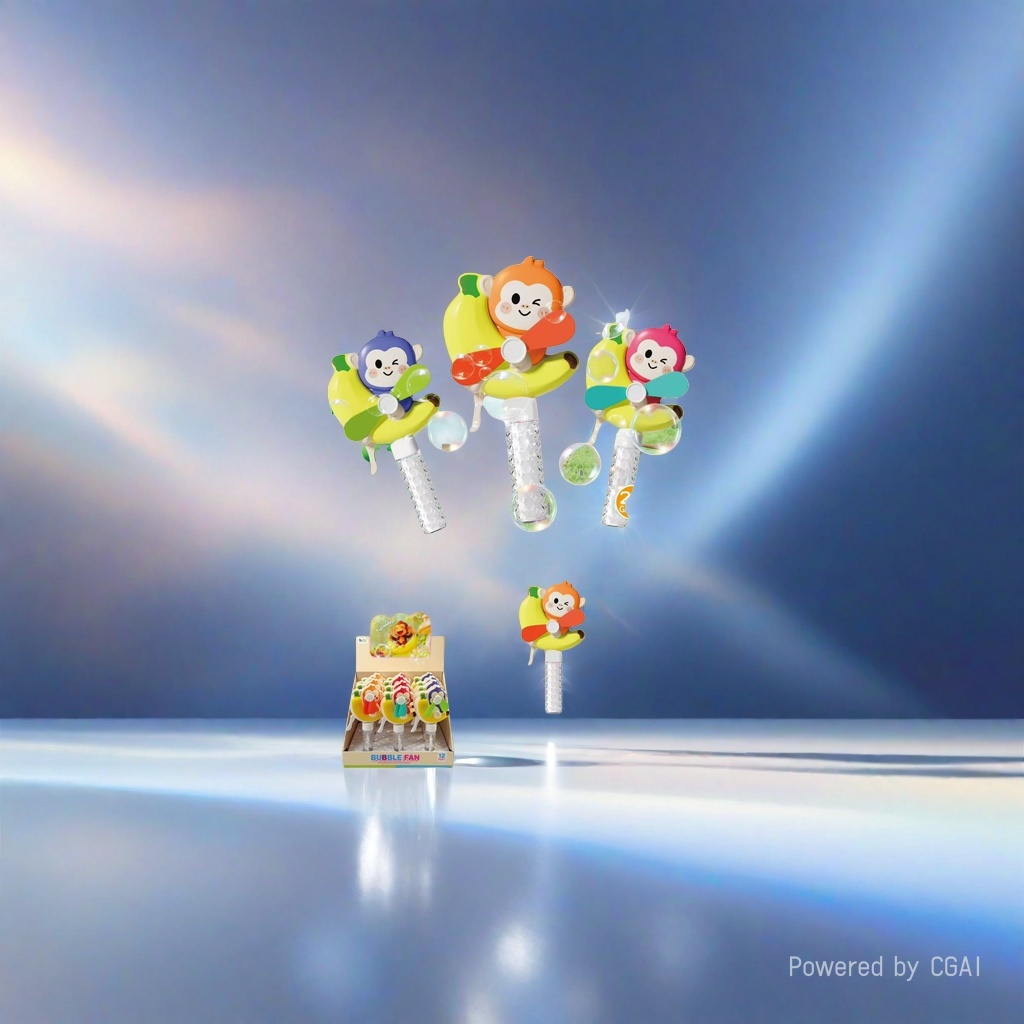 Colorful monkey-shaped bubble fan toys, bubble machines, bubble guns, light toys Application Scenario