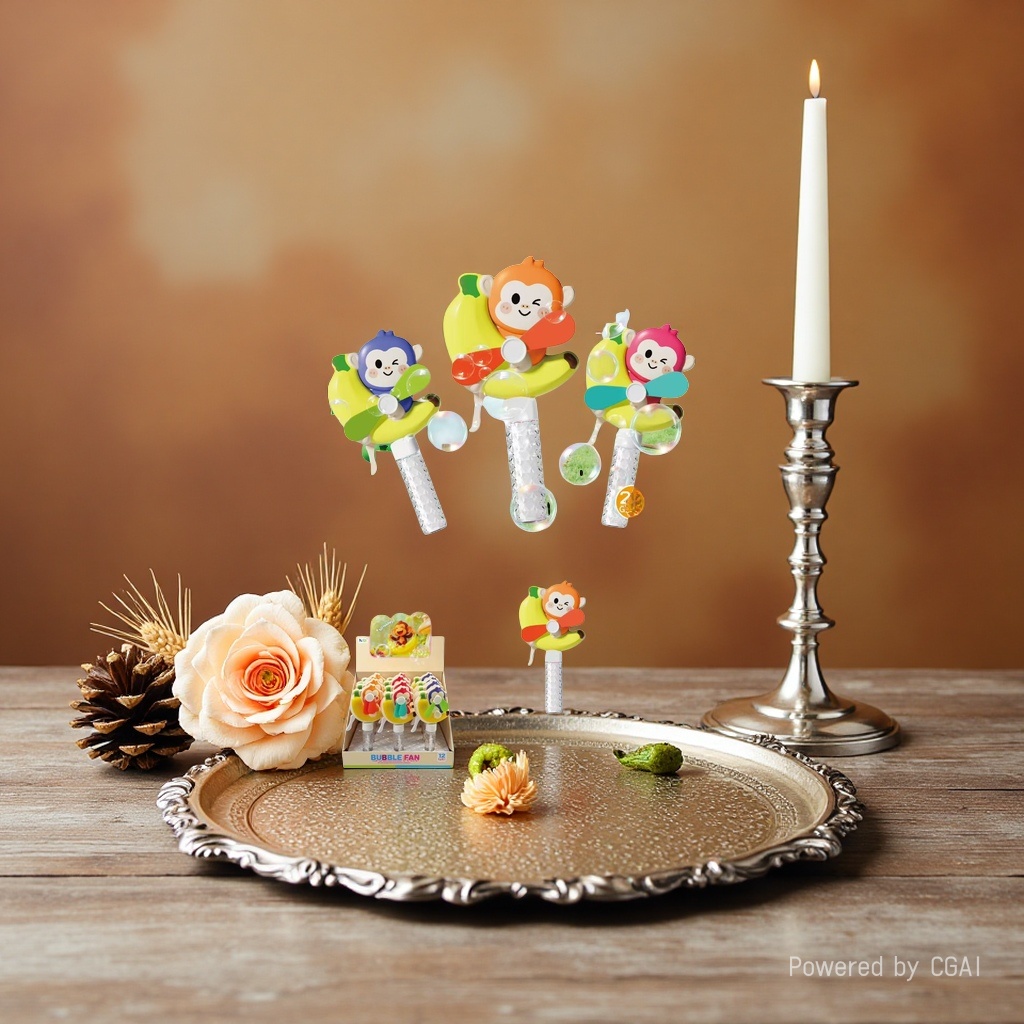 Colorful monkey-shaped bubble fan toys, bubble machines, bubble guns, light toys Specification image