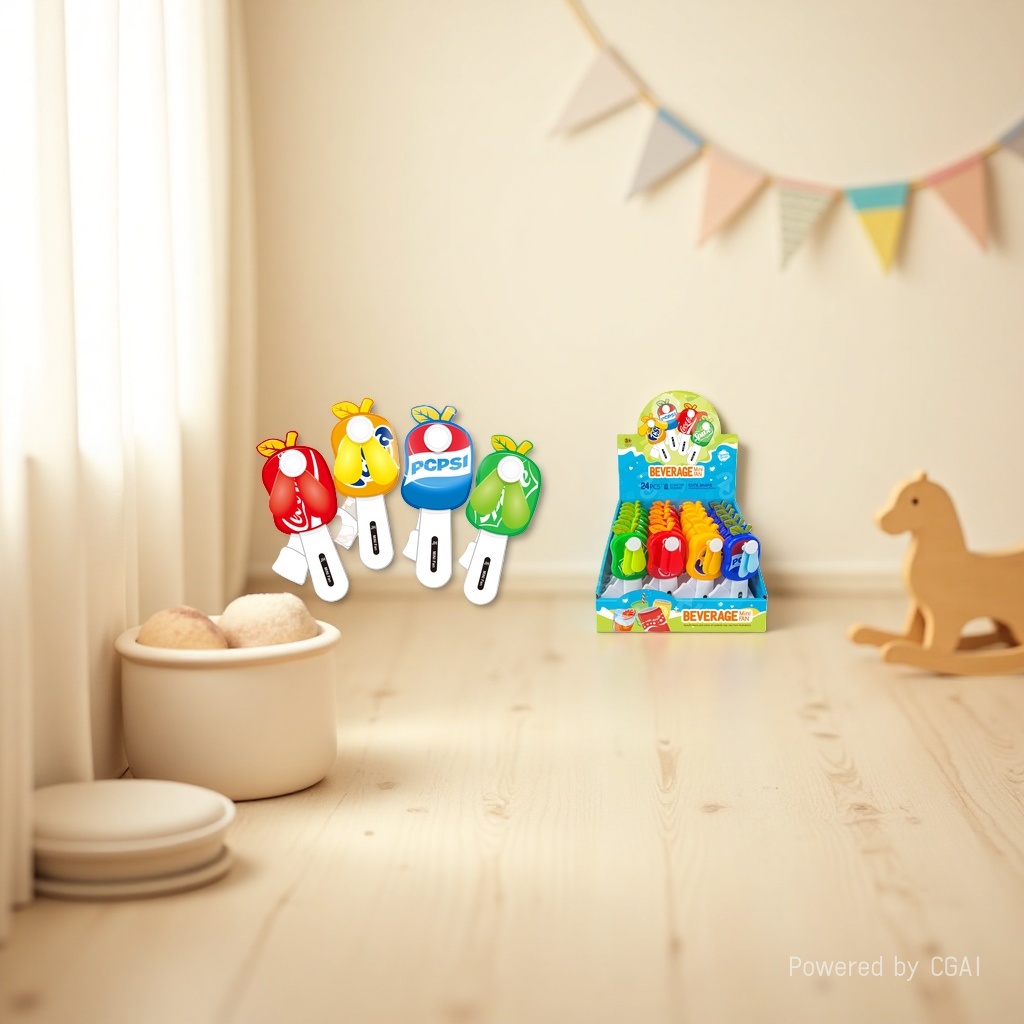 Mini handheld fan, colorful beverage shaped hand-pressed fan Specification image