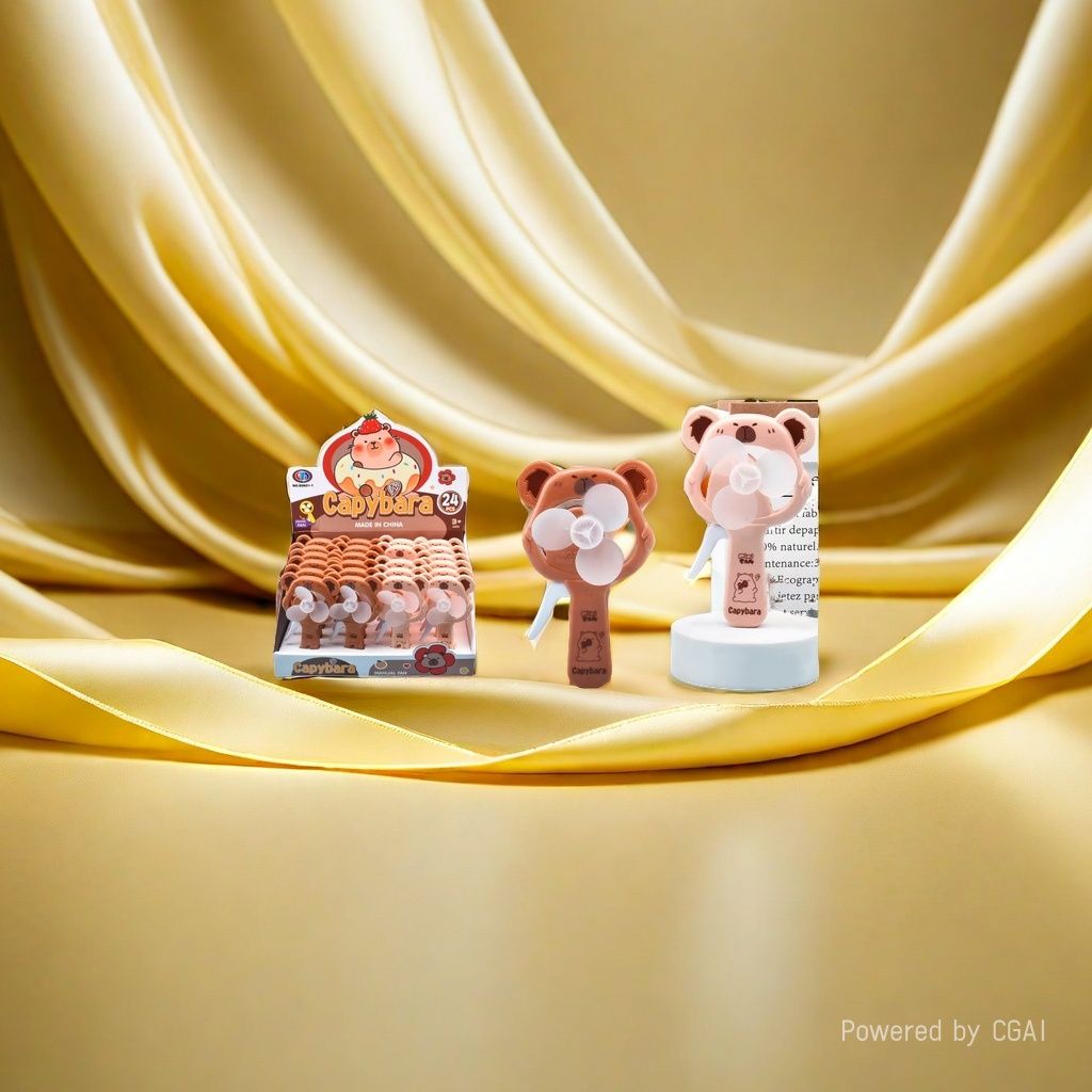 Mini handheld electric fan in the shape of a cartoon bear, hand-pressed small fan Application Scenario