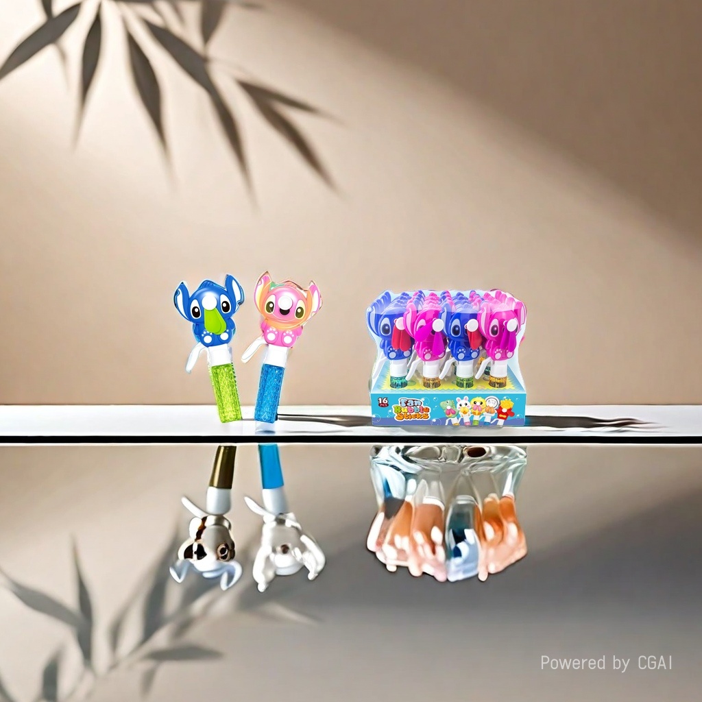 Colorful cartoon fan, bubble stick, water play toy, hand-pressed small fan Specification image